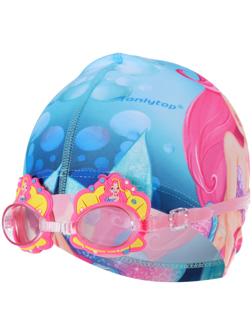 Набор для плавания детский ONLYTOP Swim «Русалка»: очки, шапочка, обхват 46-52 см