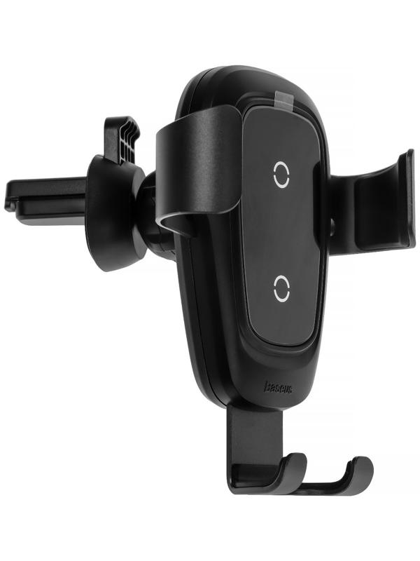 Держатель телефона Baseus Metal Gravity в дефлектор, беспроводная зарядка, матовый BSWC-C01