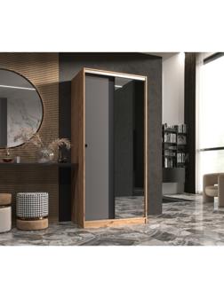 Шкаф-купе «Альянс 1000», 1000×600×2200 мм, графит/дуб крафт