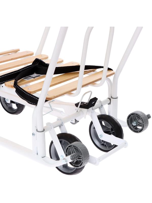 Санки детские с колёсами «Тимка 5 универсал», с ручкой, цвет белый