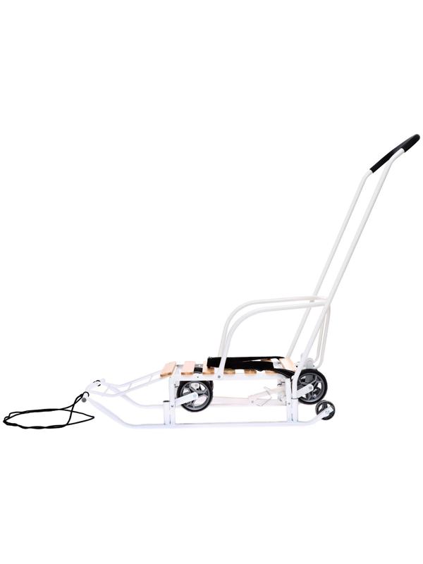 Санки детские с колёсами «Тимка 5 универсал», с ручкой, цвет белый