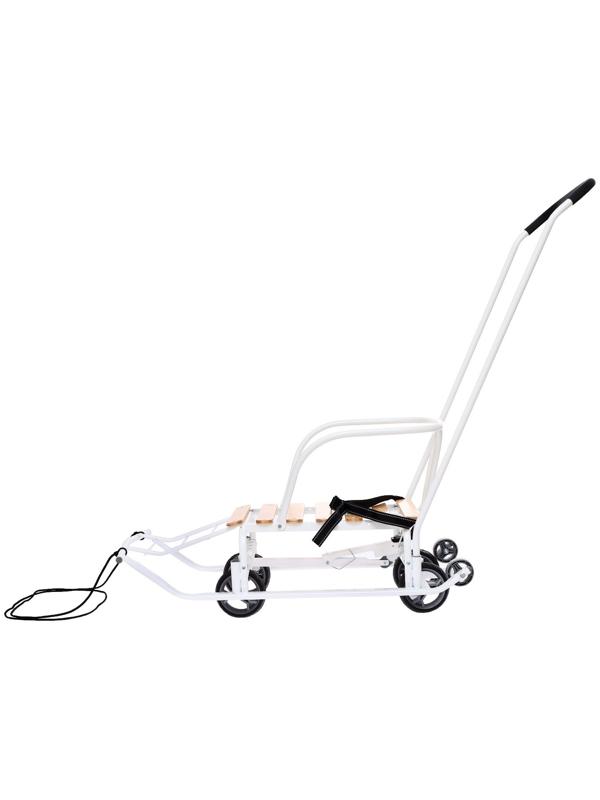 Санки детские с колёсами «Тимка 5 универсал», с ручкой, цвет белый