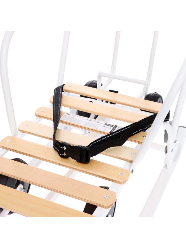 Санки детские с колёсами «Тимка 5 универсал», с ручкой, цвет белый