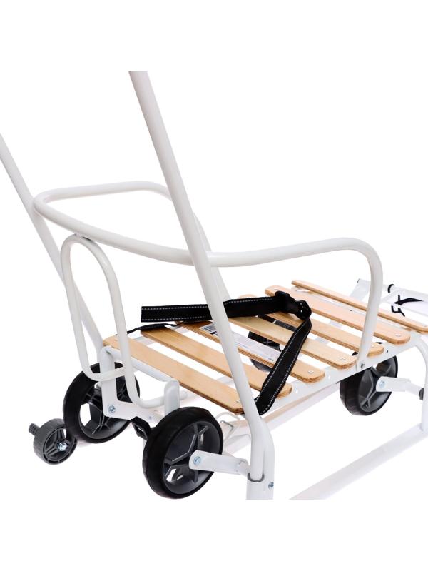 Санки детские с колёсами «Тимка 5 универсал», с ручкой, цвет белый