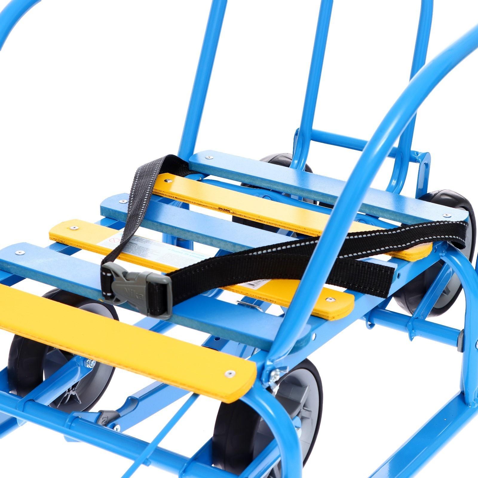 Санки детские с колёсами «Тимка 3К универсал», с ручкой, цвет голубой