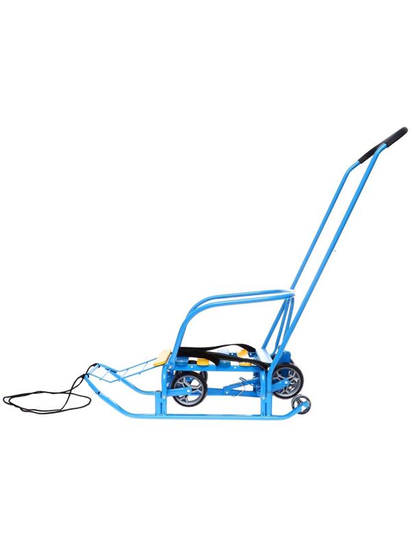 Санки детские с колёсами «Тимка 3К универсал», с ручкой, цвет голубой