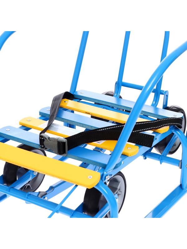 Санки детские с колёсами «Тимка 3К универсал», с ручкой, цвет голубой