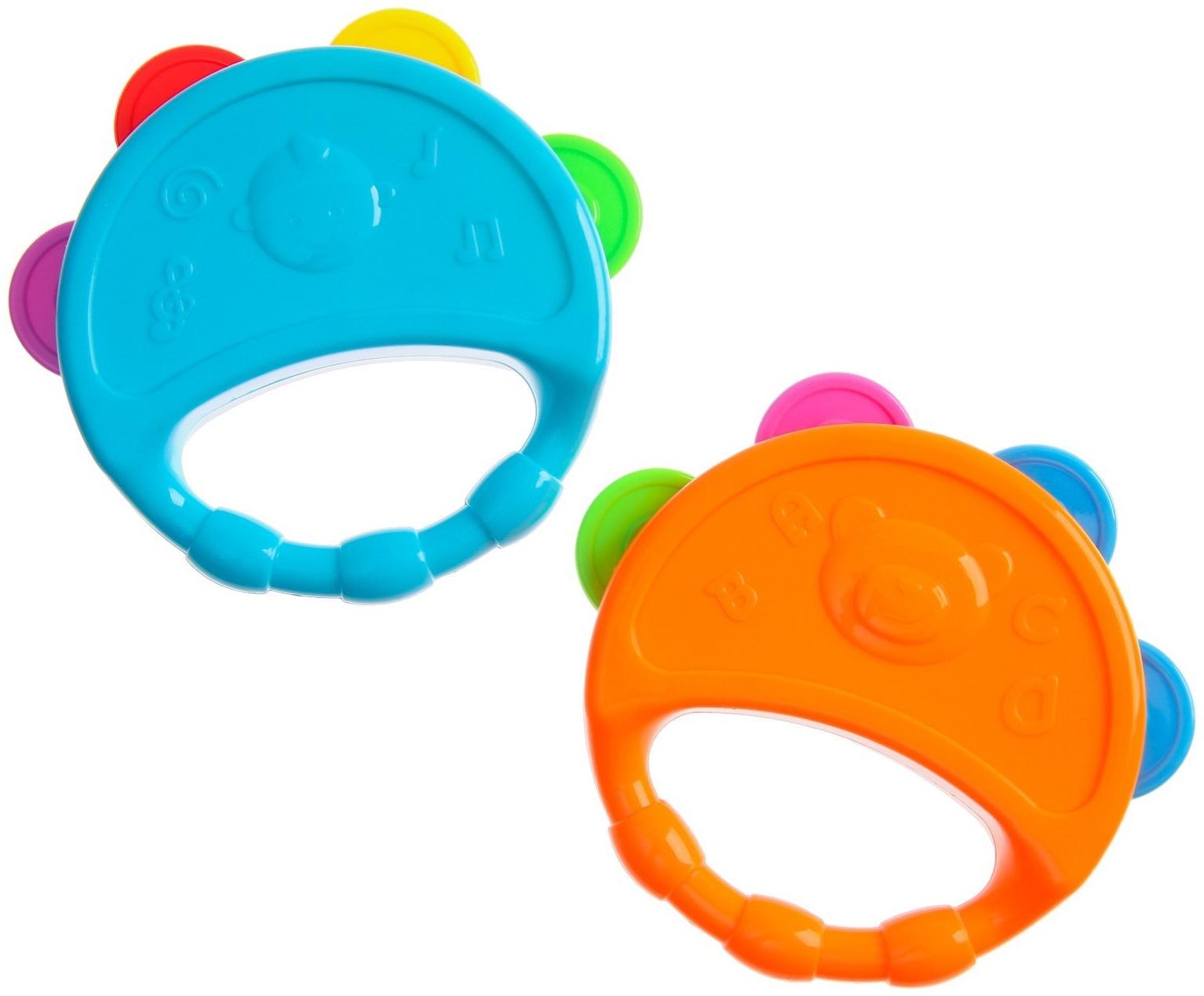 Погремушка Крошка Я «Бубен», от 3 мес., МИКС