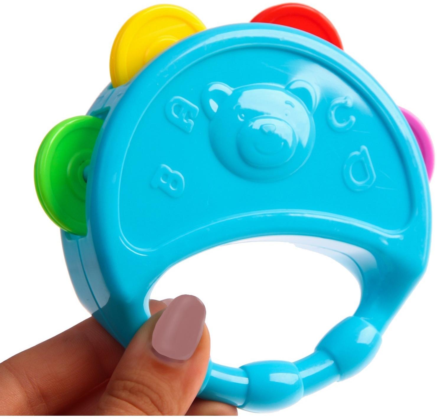 Погремушка Крошка Я «Бубен», от 3 мес., МИКС