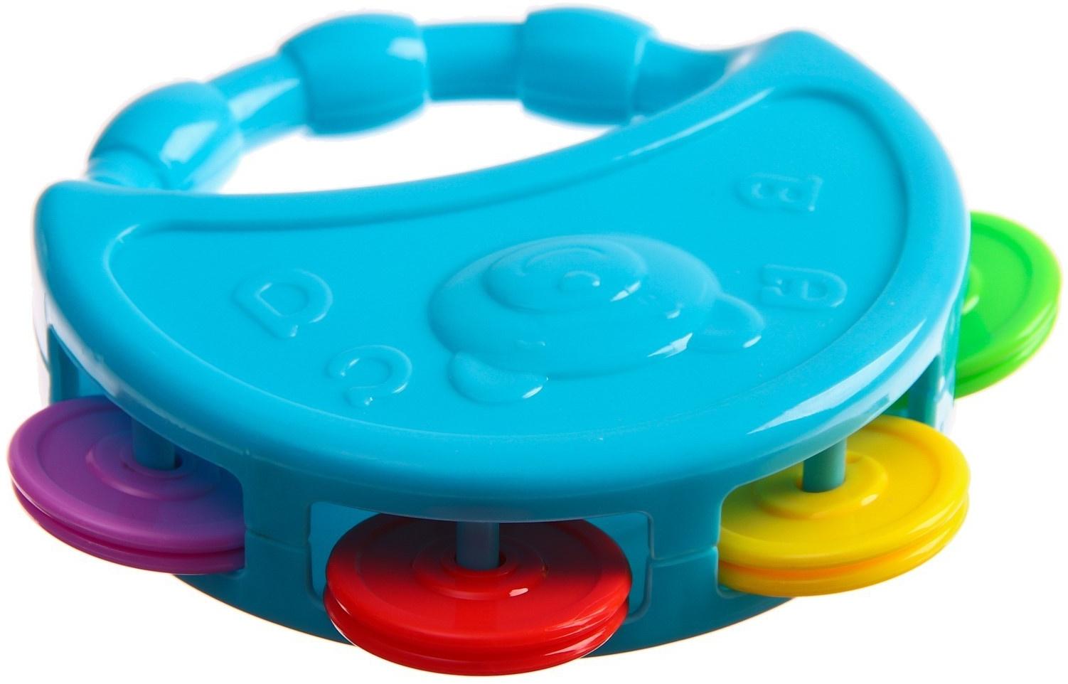 Погремушка Крошка Я «Бубен», от 3 мес., МИКС