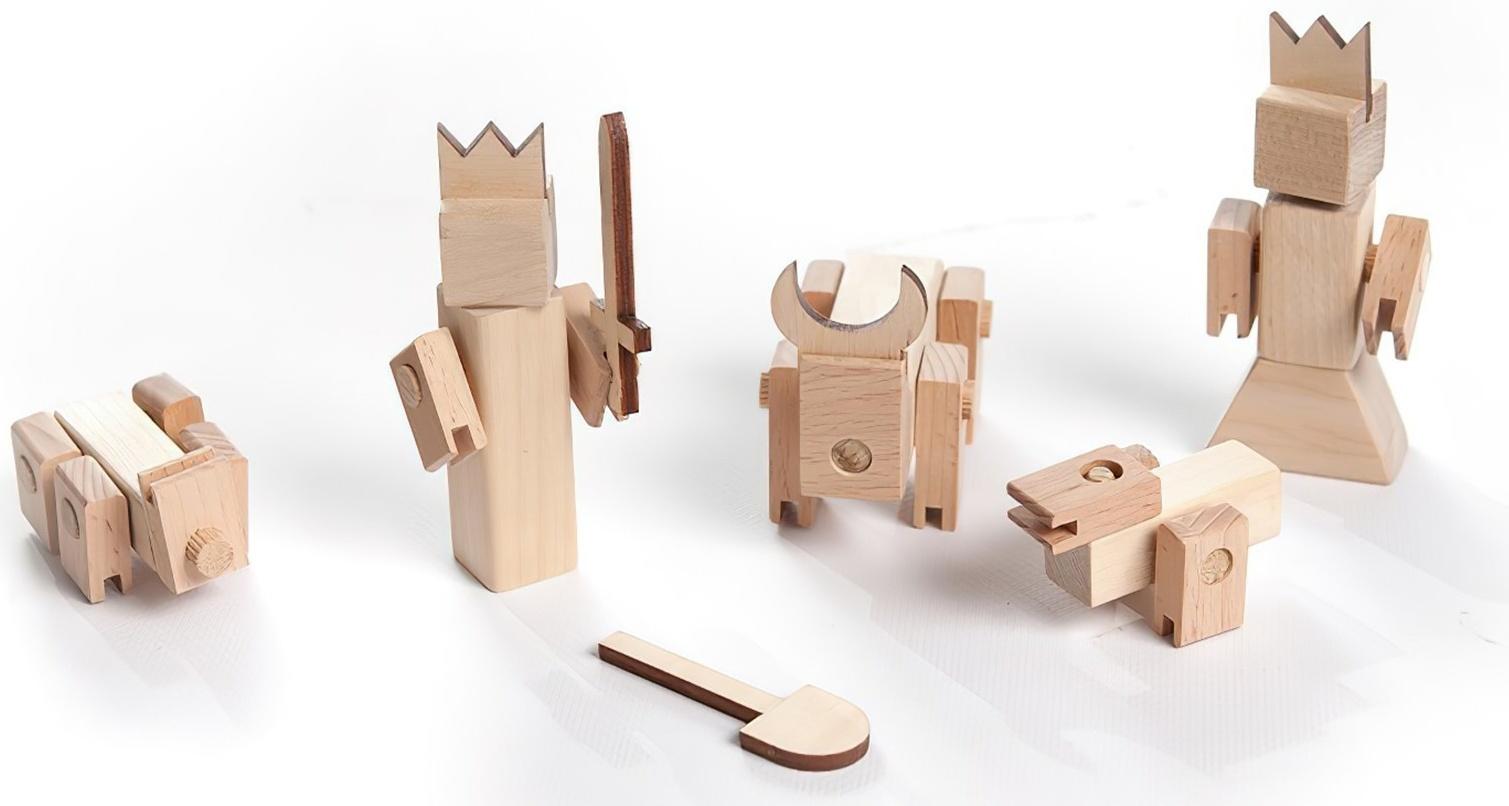 Конструктор деревянный «КубиГрад», «КубиКрафт жители. Город 11 в 1»