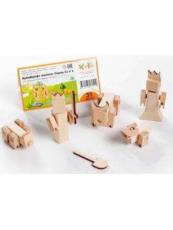 Конструктор деревянный «КубиГрад», «КубиКрафт жители. Город 11 в 1»