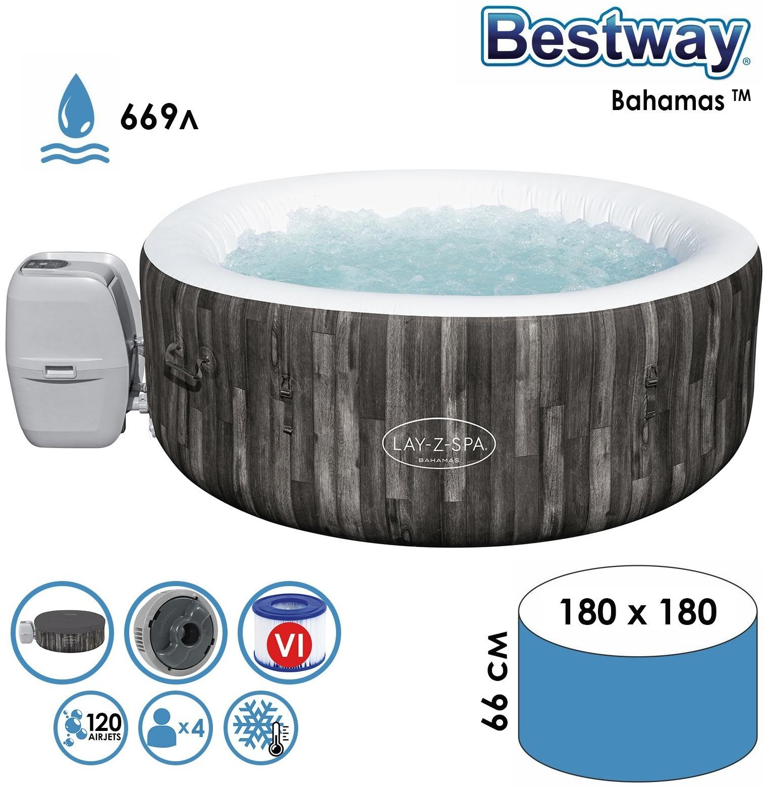 SPA-бассейн Bestway St.Lucia Bahamas AirJet, 180×66 см, 60005