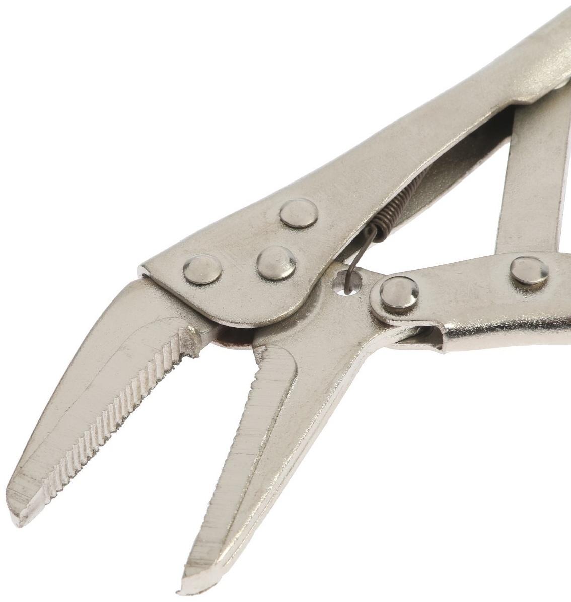 Зажим ручной ТУНДРА, удлиненный плоский захват, с фиксатором, 115 мм