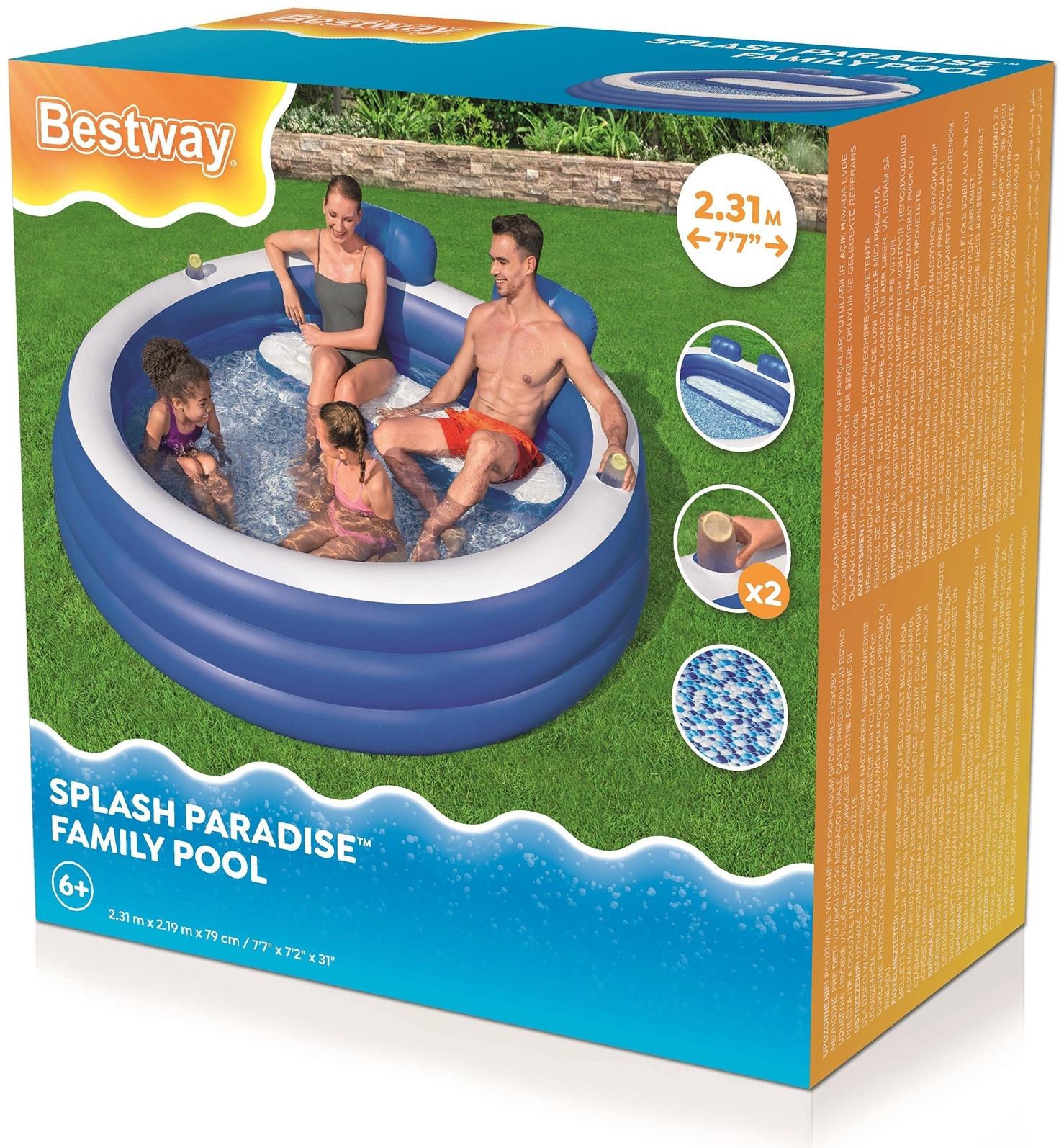 Бассейн надувной «Семейный», 231×219×79 см, от 6 лет, 54422