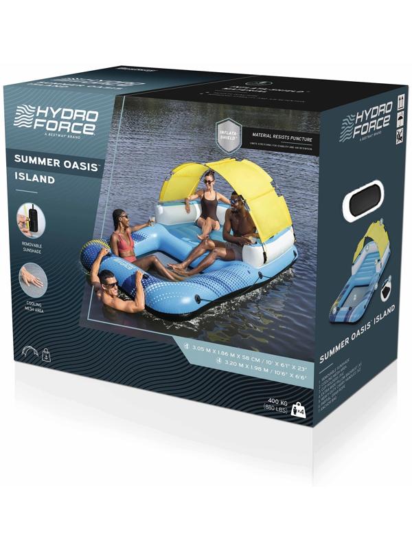 Плот надувной с навесом, 320×198 см