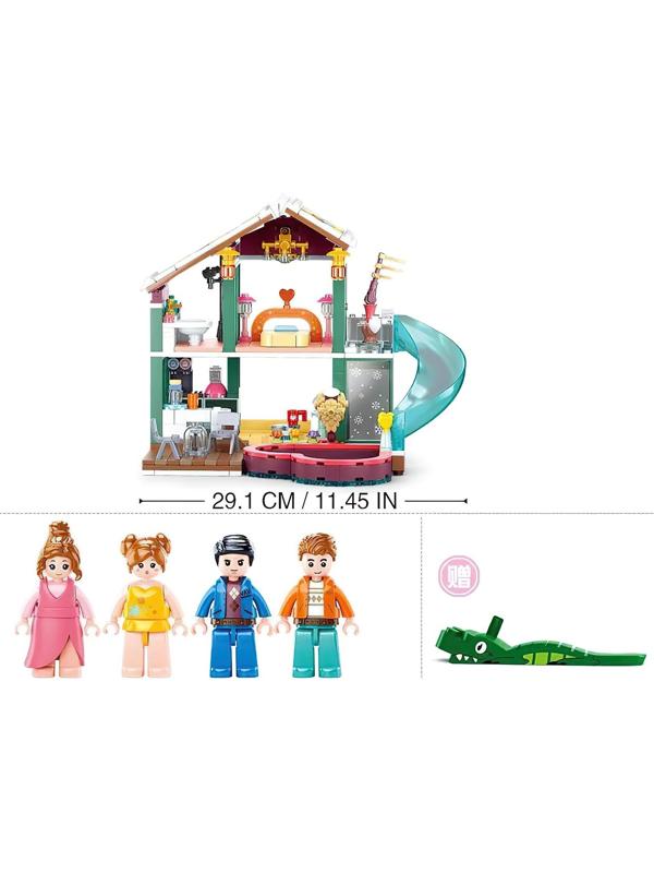 Конструктор Розовая мечта «Загородный дом с бассейном», 439 деталей