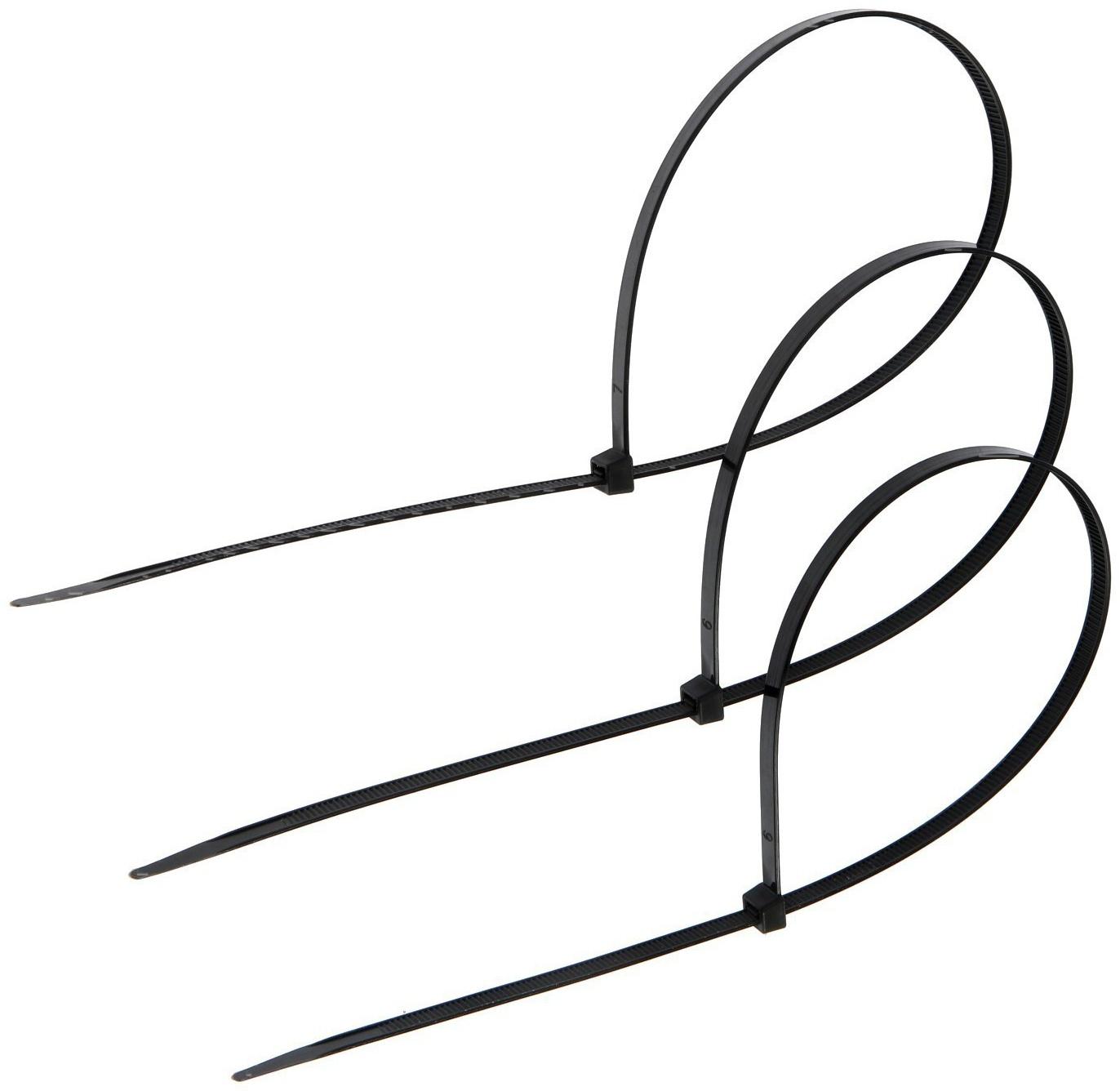 Хомут нейлоновый для стяжки, ТУНДРА, 7,6х500 мм, черный, 100 шт