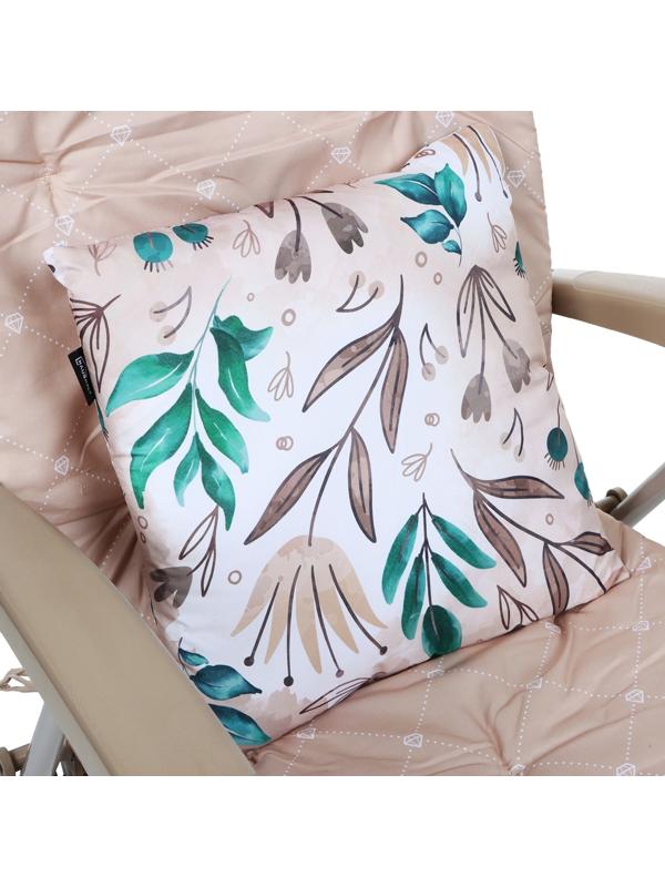 Кресло - шезлонг Nika, с матрасом и подушкой, 82 х 59 117 см, цвет песочный