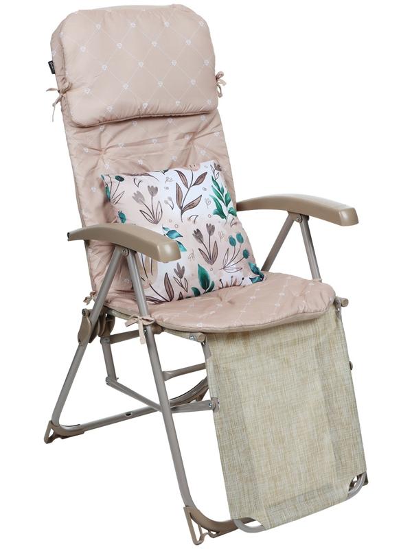 Кресло - шезлонг Nika, с матрасом и подушкой, 82 х 59 117 см, цвет песочный