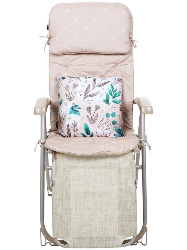 Кресло - шезлонг Nika, с матрасом и подушкой, 82 х 59 117 см, цвет песочный