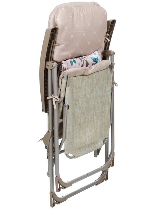 Кресло - шезлонг Nika, с матрасом и подушкой, 82 х 59 117 см, цвет песочный