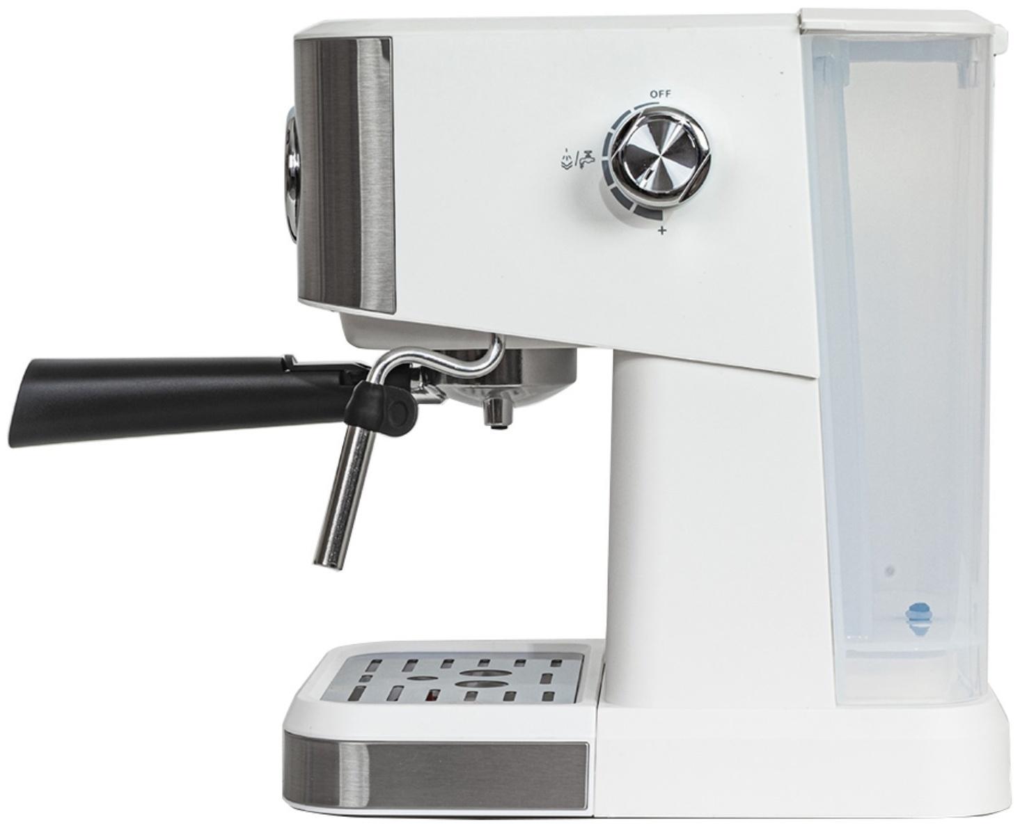 Кофеварка JVC JK-CF33, рожковая, 1050 Вт, 1.5 л, белая