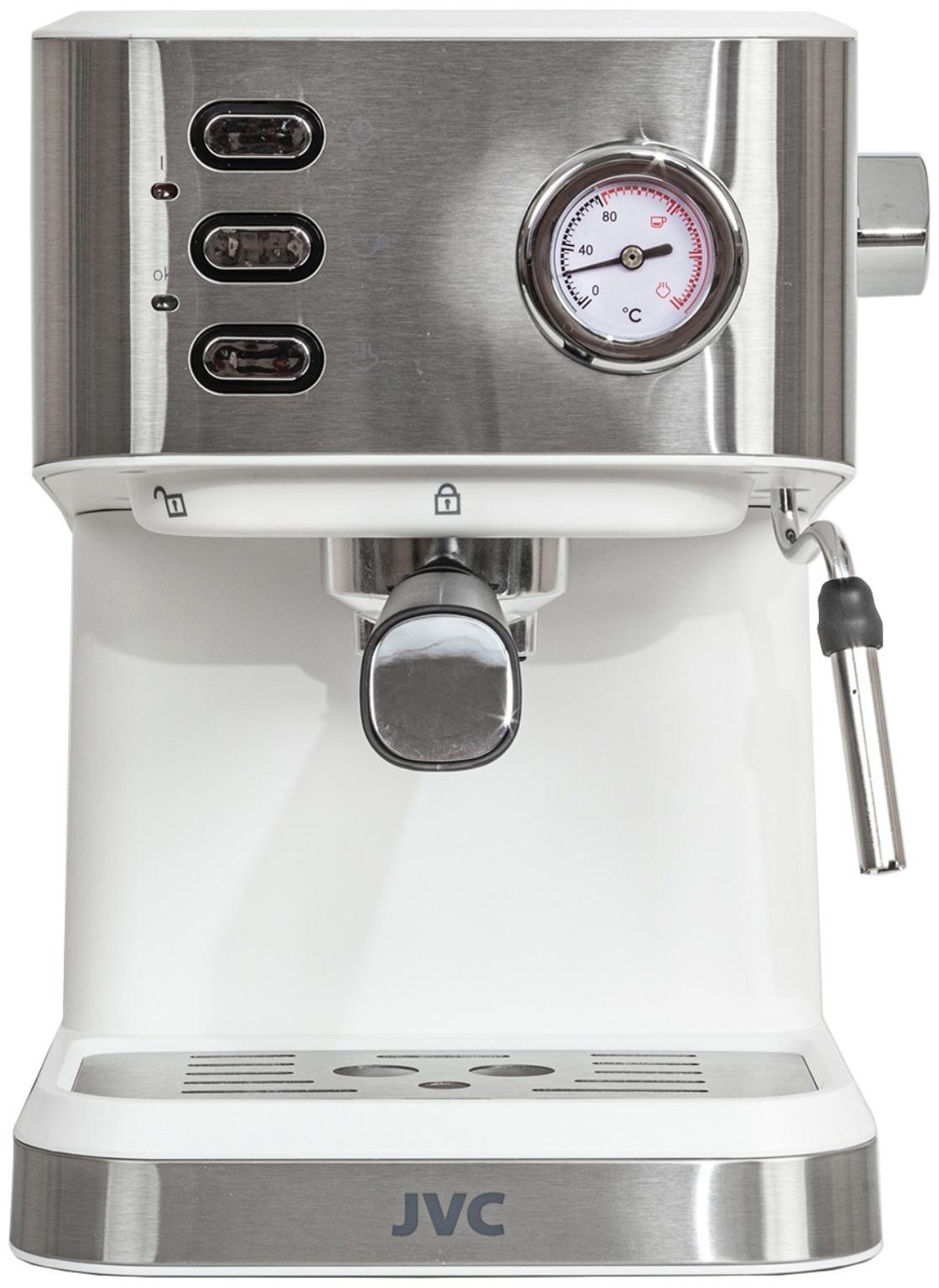 Кофеварка JVC JK-CF33, рожковая, 1050 Вт, 1.5 л, белая