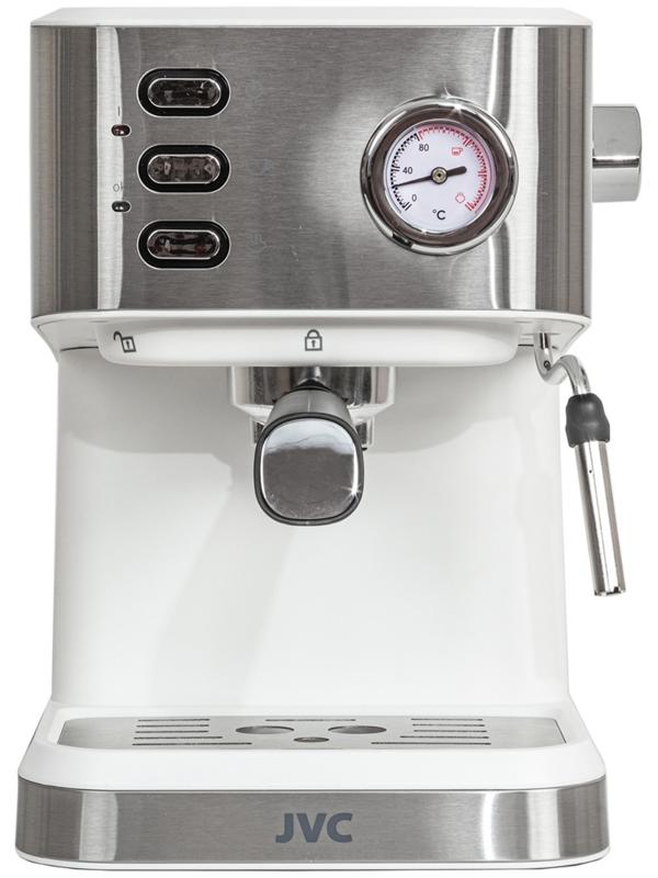 Кофеварка JVC JK-CF33, рожковая, 1050 Вт, 1.5 л, белая