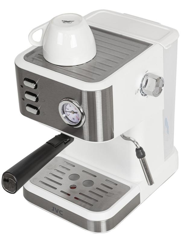 Кофеварка JVC JK-CF33, рожковая, 1050 Вт, 1.5 л, белая