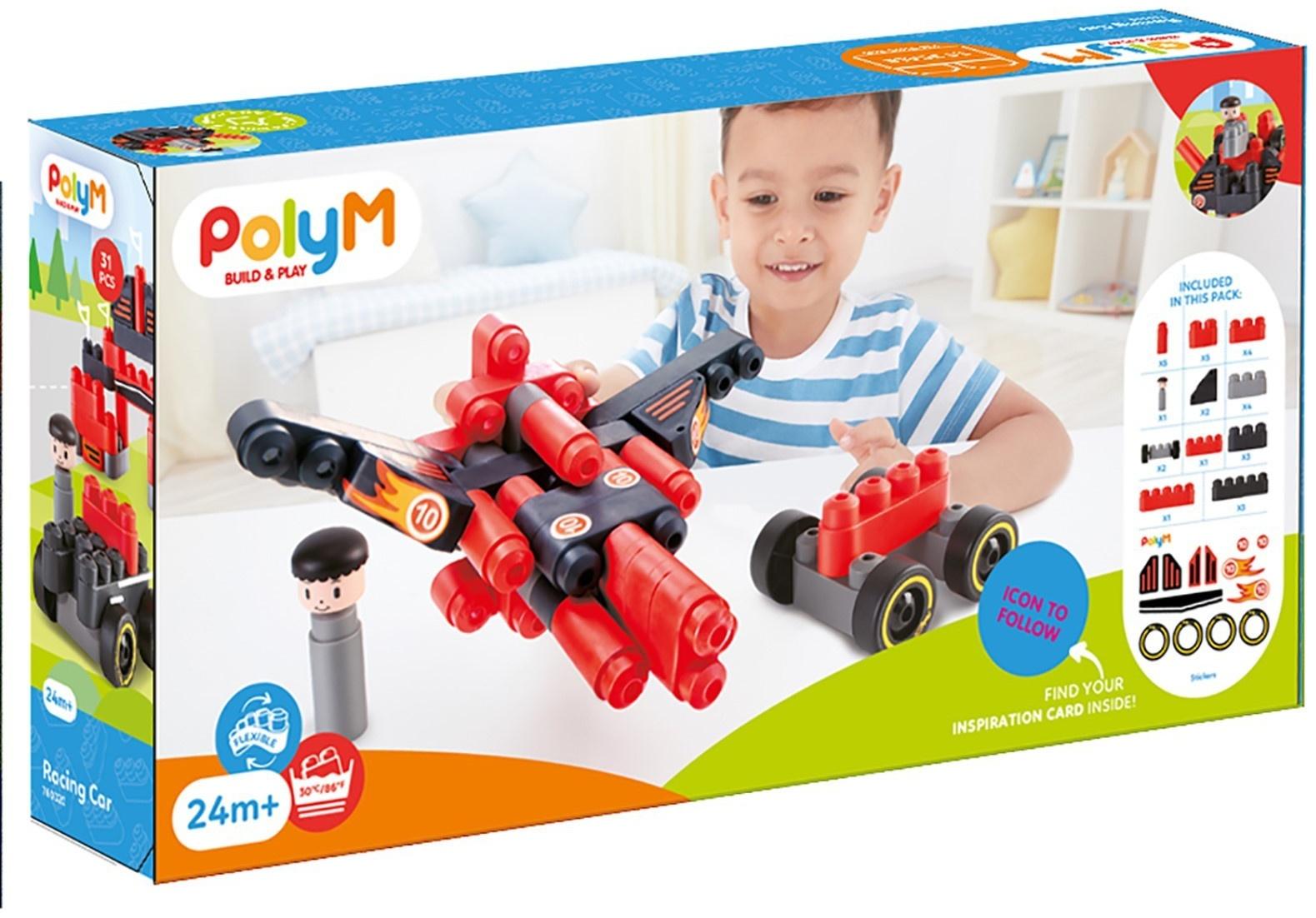 Конструктор детский PolyM «Гоночный автомобиль», 31 элемент