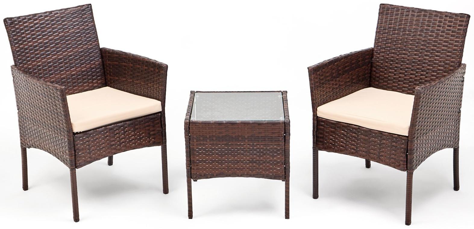 Набор садовой мебели: 2 кресла 57 x 59 x 81 см, стол 40 x 40 x 45 см