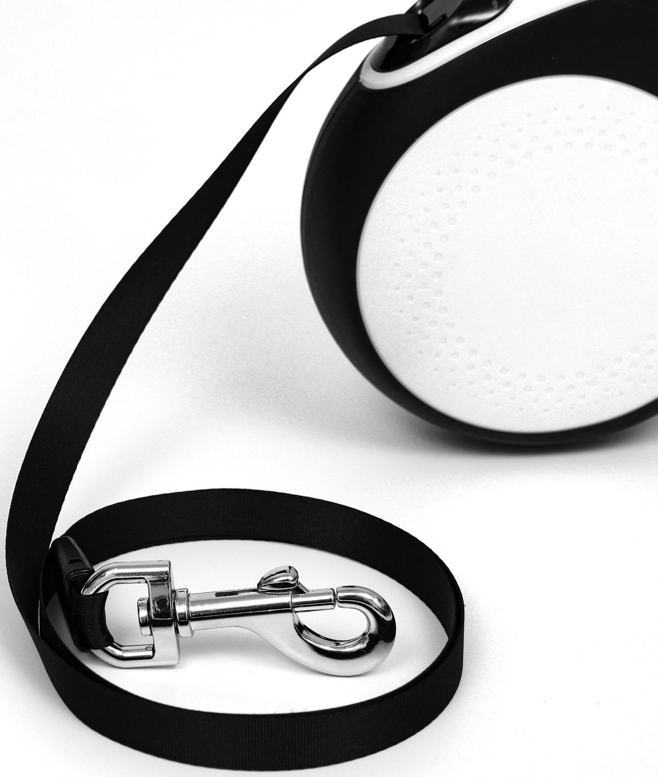 Рулетка Пижон Premium с поводком-лентой 5 м, контейнером под пакеты и 15 пакетов, до 30 кг