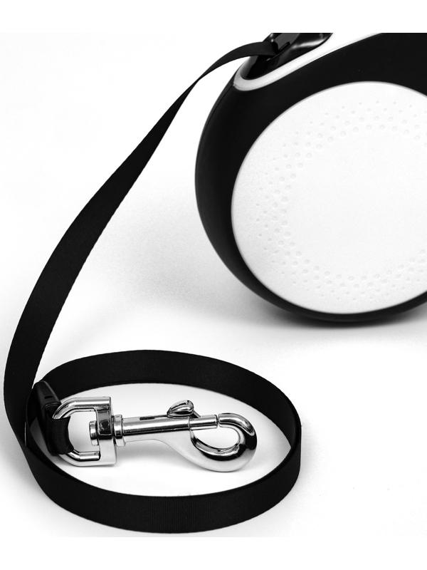 Рулетка Пижон Premium с поводком-лентой 5 м, контейнером под пакеты и 15 пакетов, до 30 кг