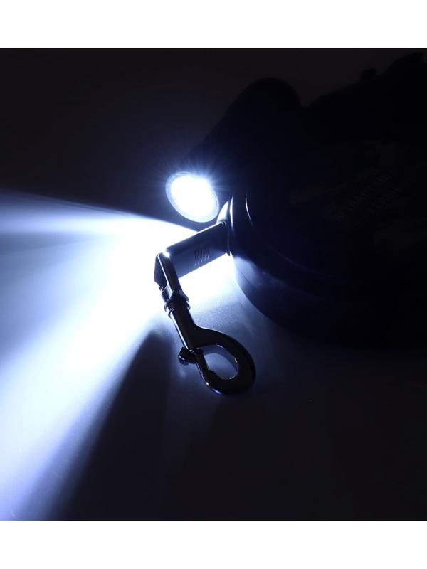 Рулетка со съёмным LED-фонариком и подвесом для сумки/контейнера, лента 8 м, до 50 кг