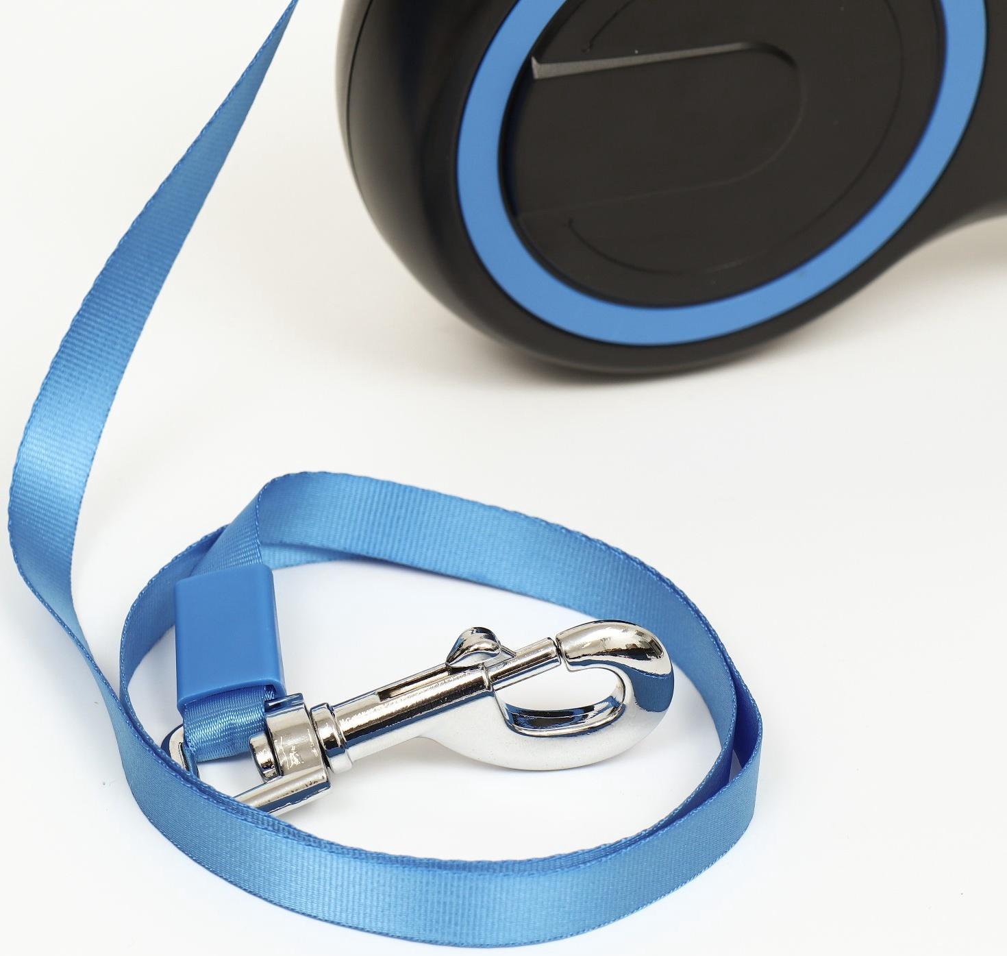 Рулетка с системой эффективного скручивания поводка, 5 м, 50 кг (рывок до 150 кг)