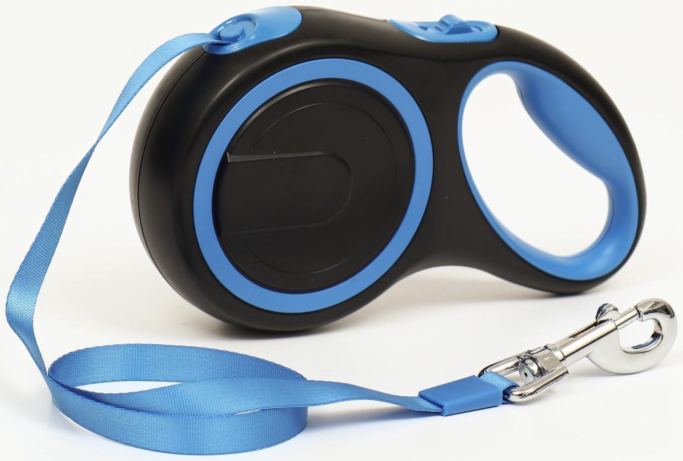 Рулетка с системой эффективного скручивания поводка, 5 м, 50 кг (рывок до 150 кг)