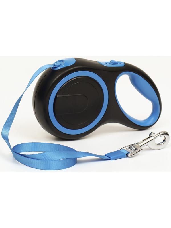 Рулетка с системой эффективного скручивания поводка, 5 м, 50 кг (рывок до 150 кг)