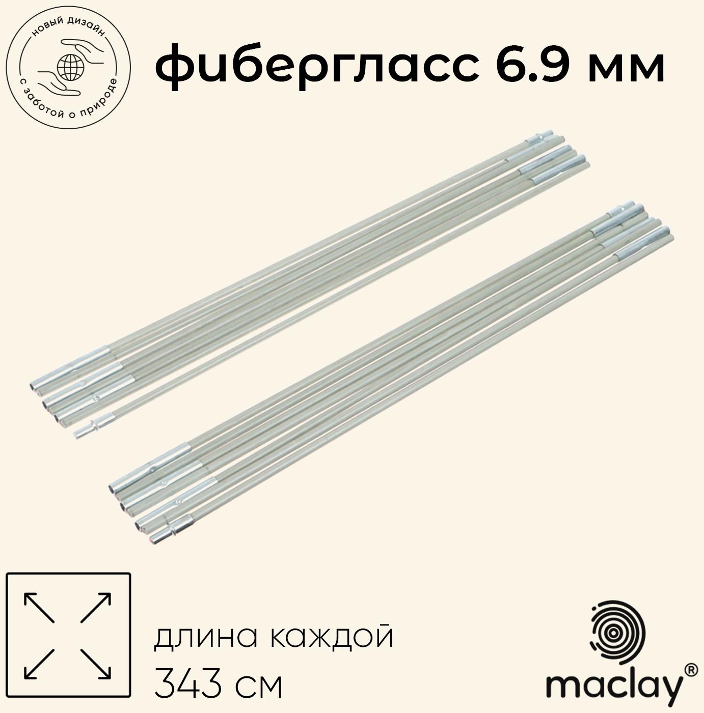 Набор дуг для палатки, фибергласс, 2 шт.