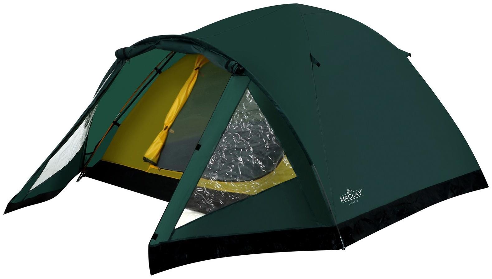 Палатка туристическая, трекинговая maclay PEAK 3, 3-местная, с тамбуром