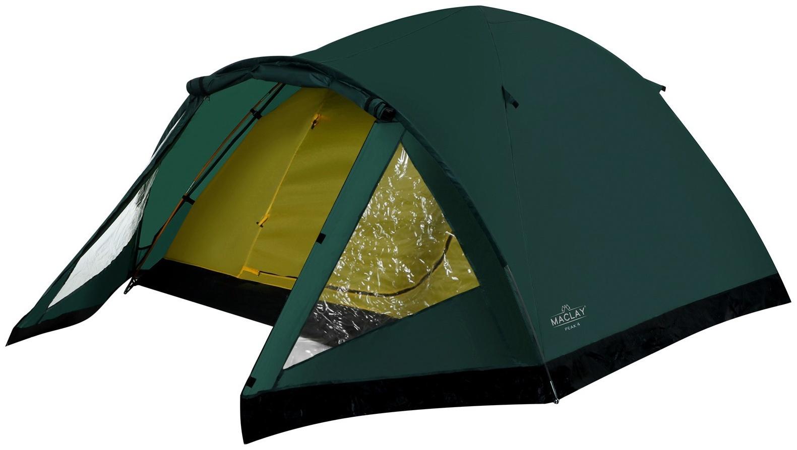 Палатка туристическая, трекинговая maclay PEAK 4, 4-местная, с тамбуром