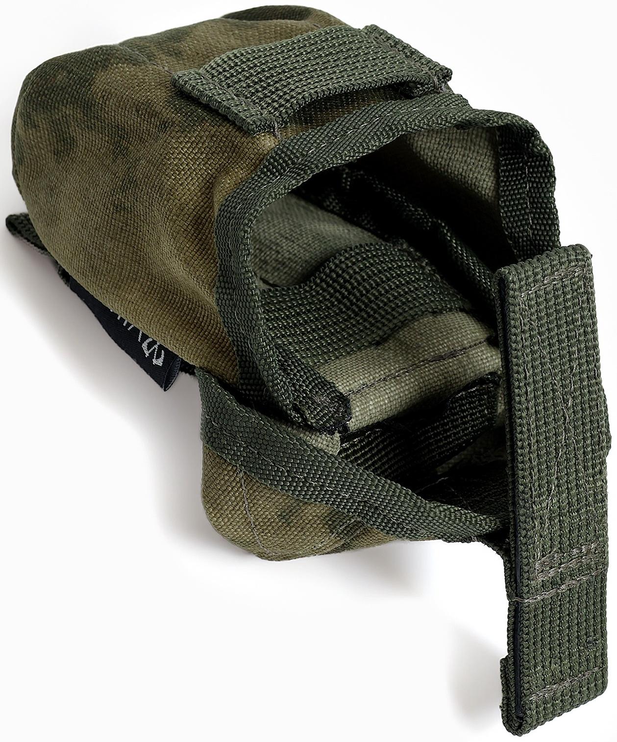 Подсумок гранатный с бесшумной застежкой СТРОПА ОДНОТОН; Мох; 500D