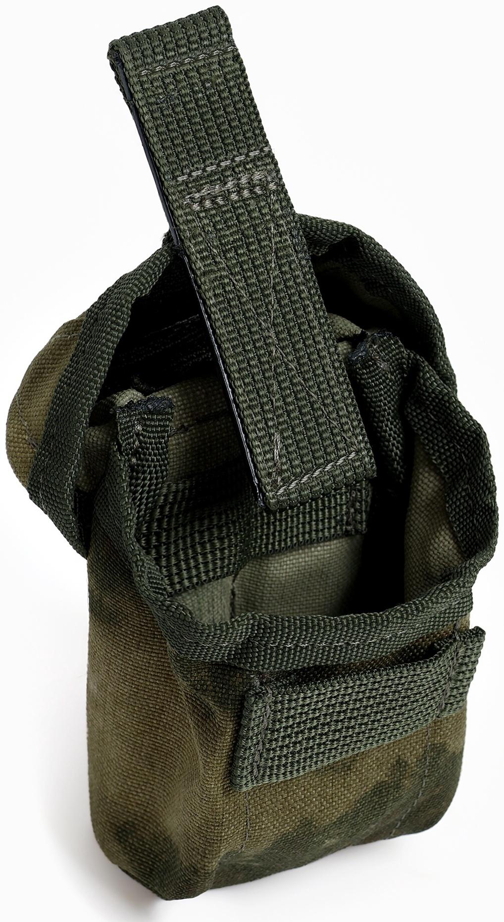 Подсумок гранатный с бесшумной застежкой СТРОПА ОДНОТОН; Мох; 500D