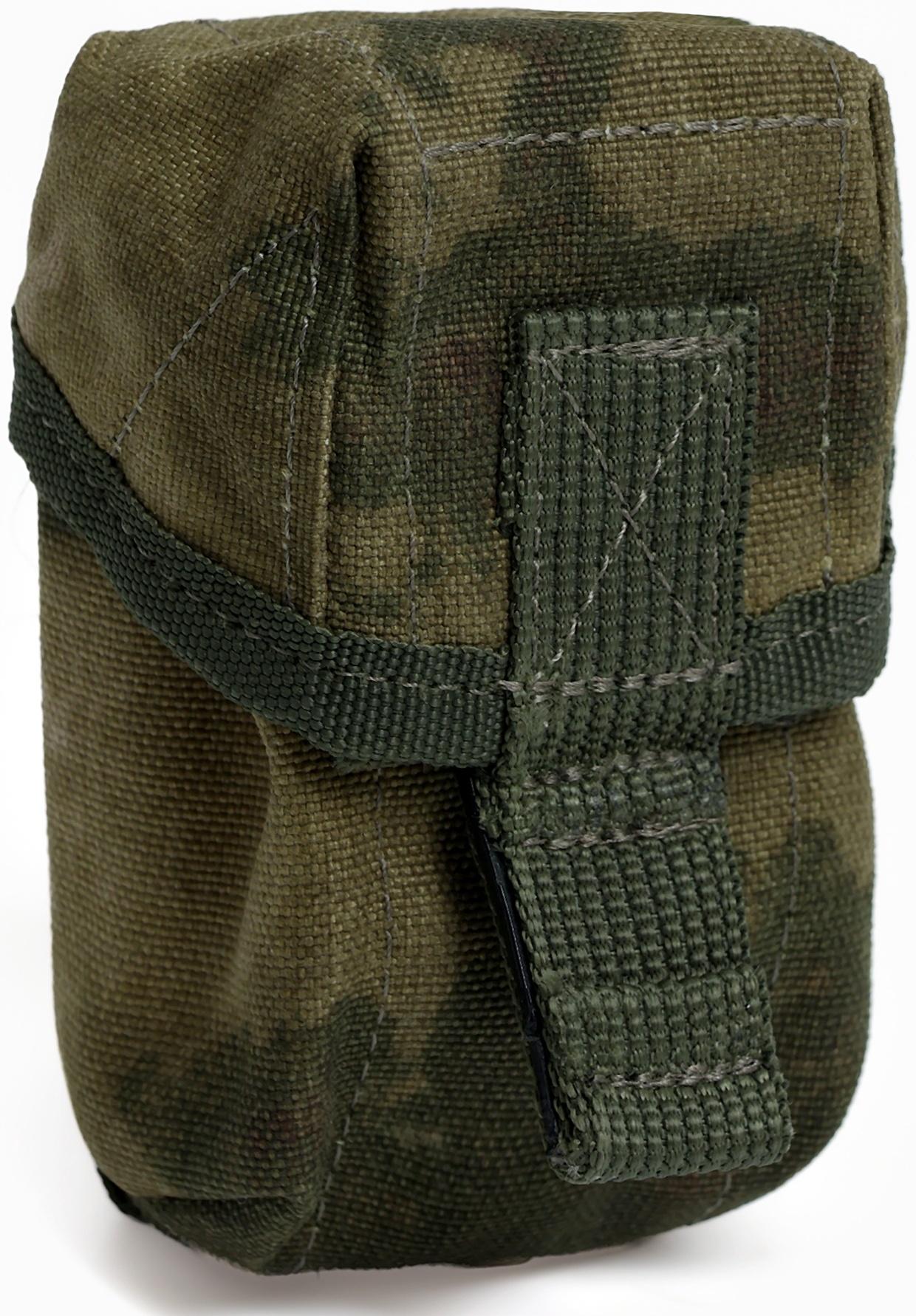 Подсумок гранатный с бесшумной застежкой СТРОПА ОДНОТОН; Мох; 500D