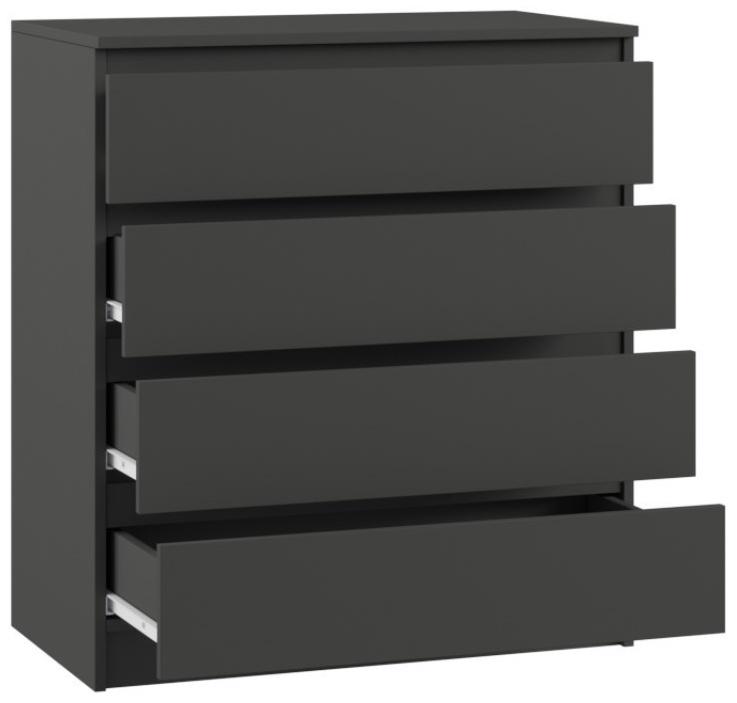 Спальный гарнитур «Мадера», шкаф четырёхстворчатый, кровать 160×200, комод, тумба прикроватная, графит