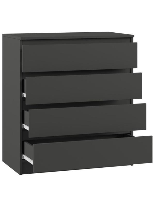 Спальный гарнитур «Мадера», шкаф четырёхстворчатый, кровать 160×200, комод, тумба прикроватная, графит