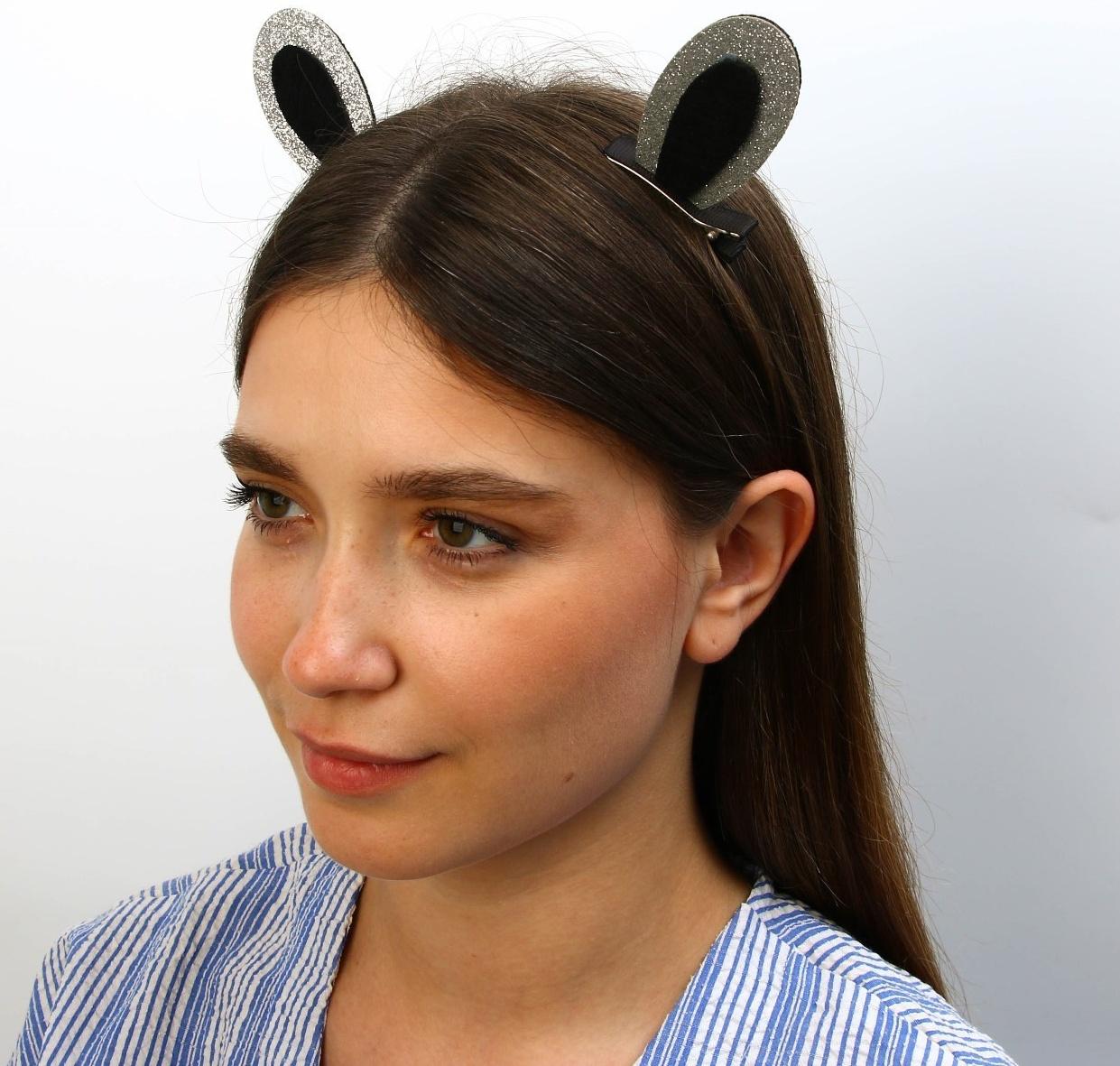 Заколки-ушки для волос «Девчуля», ушки зайки, 1 х 5 х 9 см