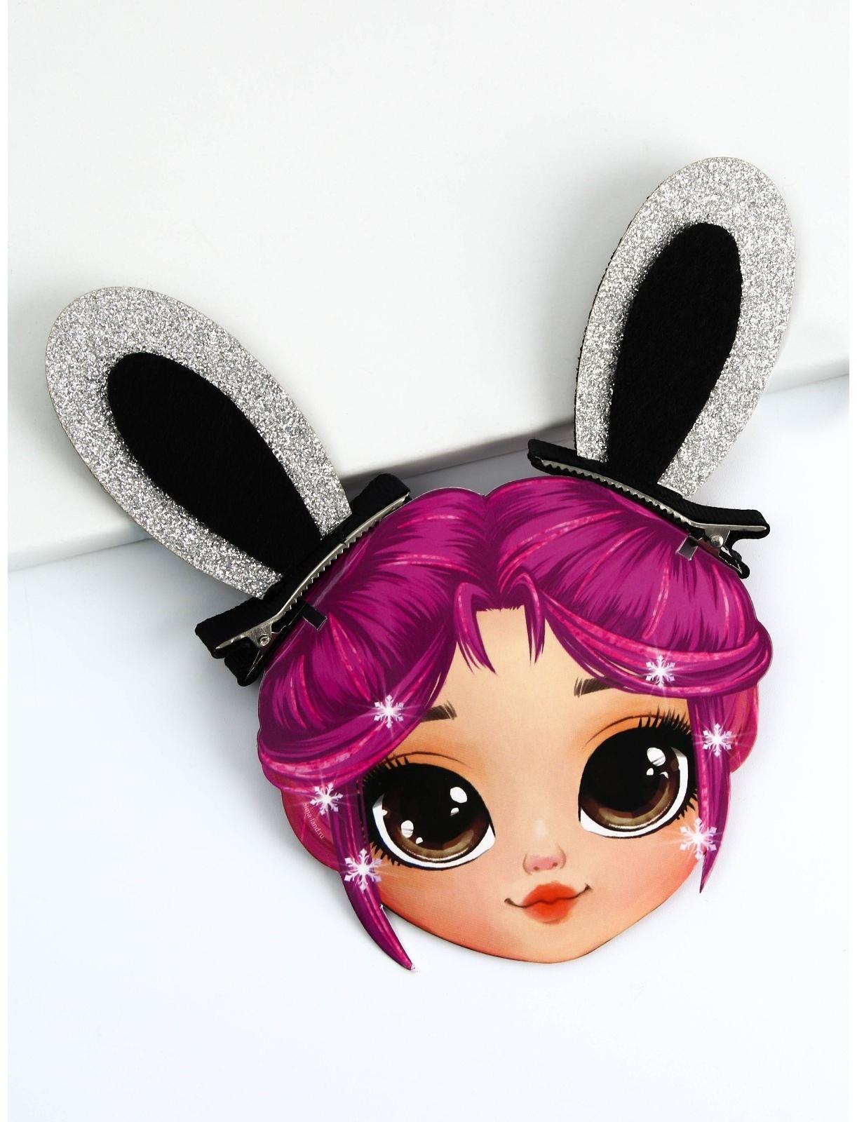 Заколки-ушки для волос «Девчуля», ушки зайки, 1 х 5 х 9 см