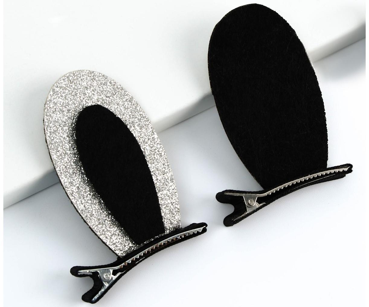 Заколки-ушки для волос «Девчуля», ушки зайки, 1 х 5 х 9 см