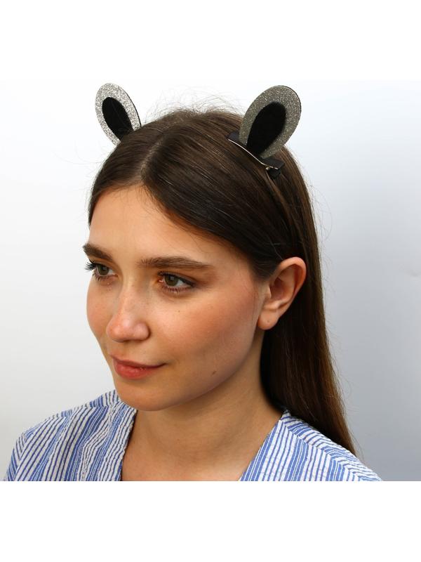 Заколки-ушки для волос «Девчуля», ушки зайки, 1 х 5 х 9 см